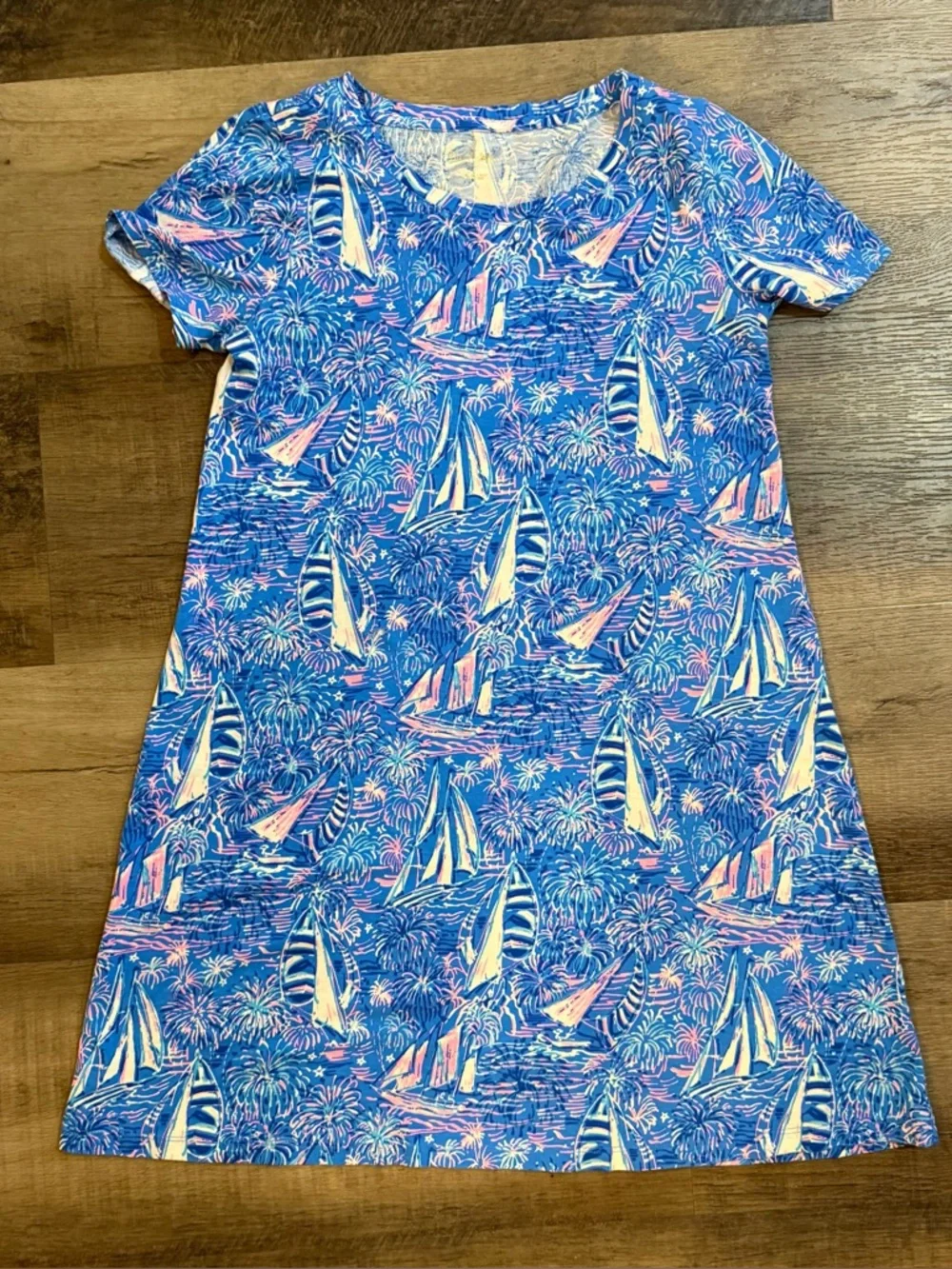 Lilly Pulitzer Cody It’s a Sailabration Pima Cotton T-Shirt Dress Small